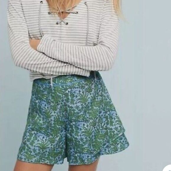 Anthropologie Nepal Botanical ETT: TWA SIMONE TIERED SHORTS Sz- Small - Picture 1 of 9